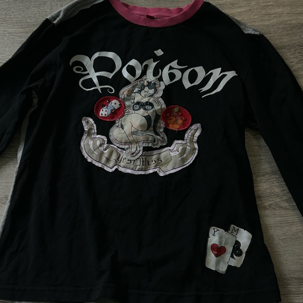 Black Graphic Long Sleeve Tee